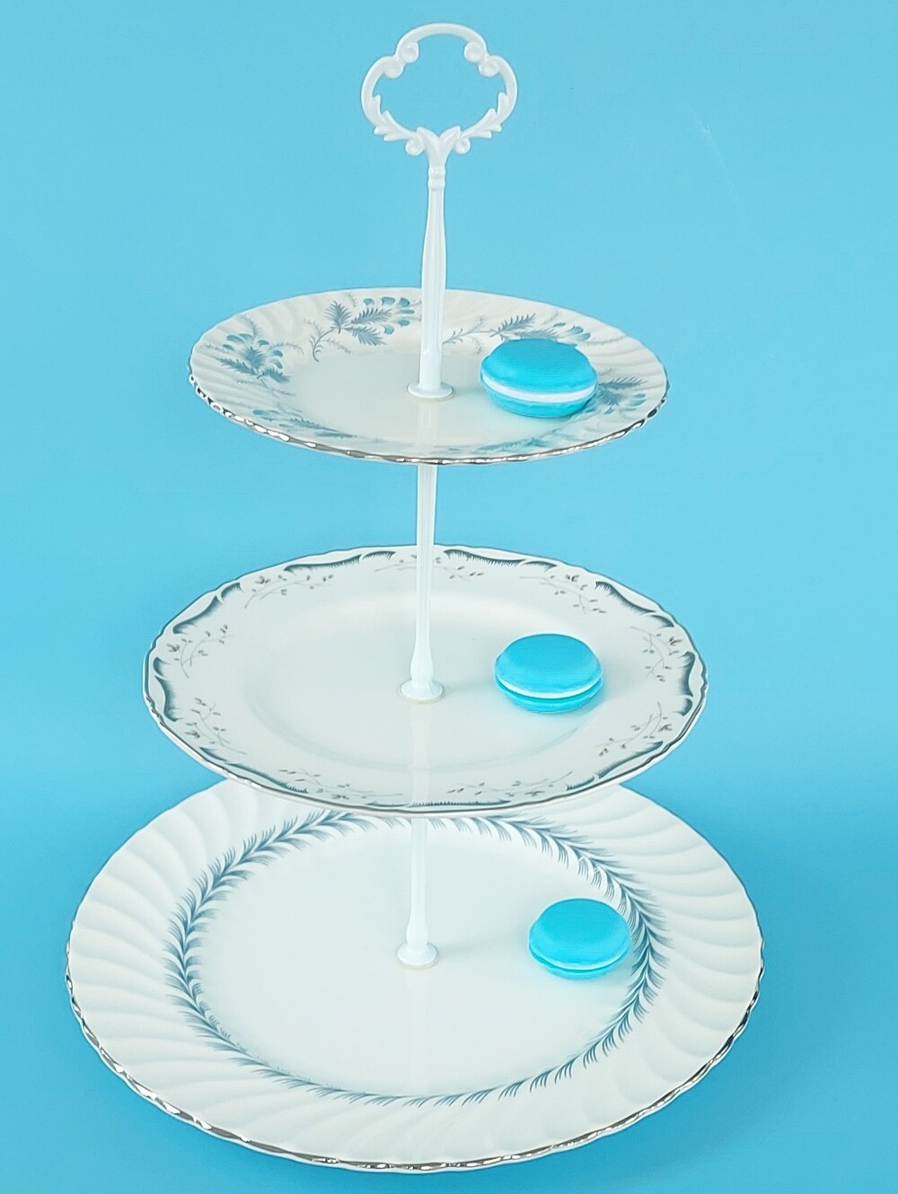 Vintage 3-Tier Bone China Cake Stand - Aynsley & Royal Worcester England